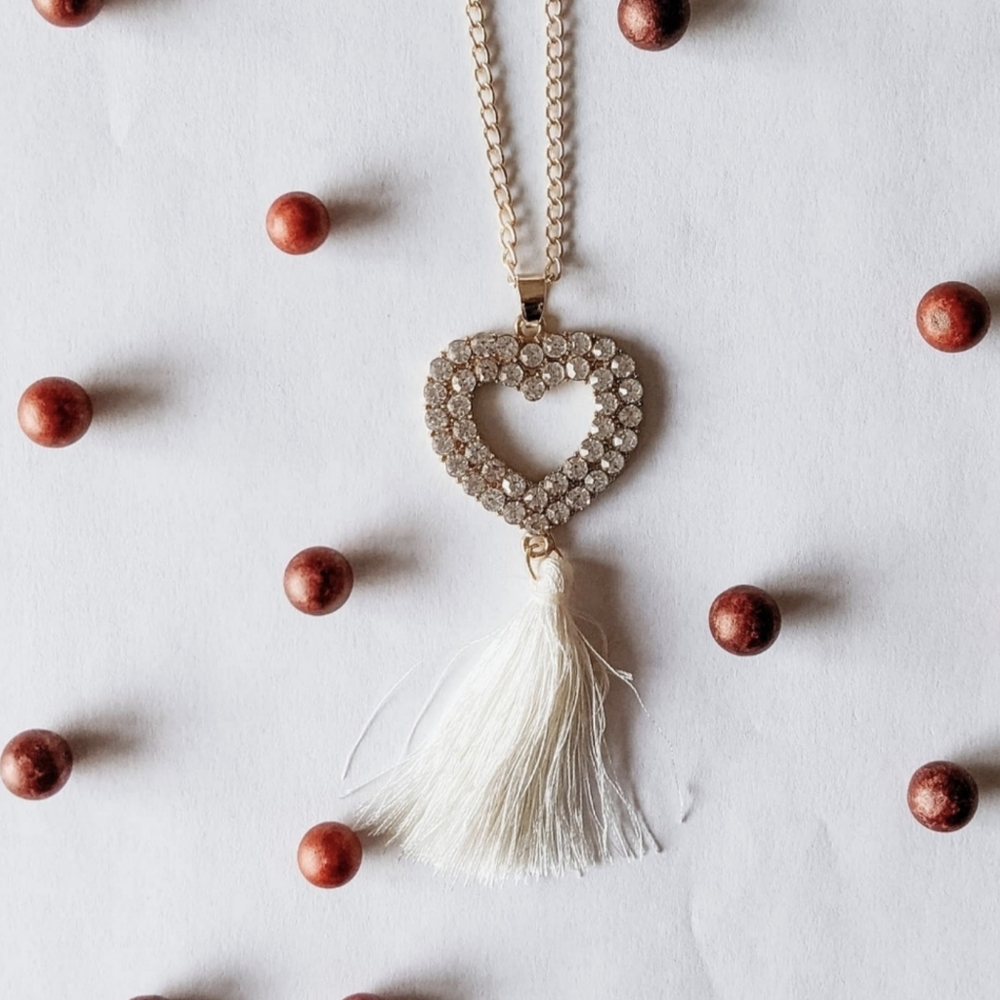 Heart Tassel Long Necklace